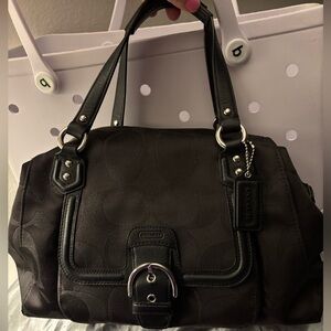 Coach Black Shimmer Signature Satchel Bag 🖤